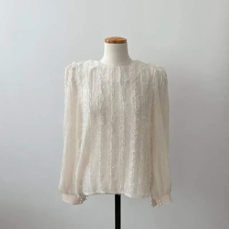 - New  Tassel Chic Vintage Korean Fashion Elegant Lady Women Spring Summer Blouses Shirts Wild Pink Tops BL2350