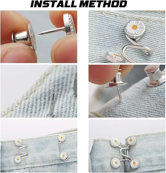 10PCS Pant Waist Tightener Adjustable Waist Buckle Jean Buttons