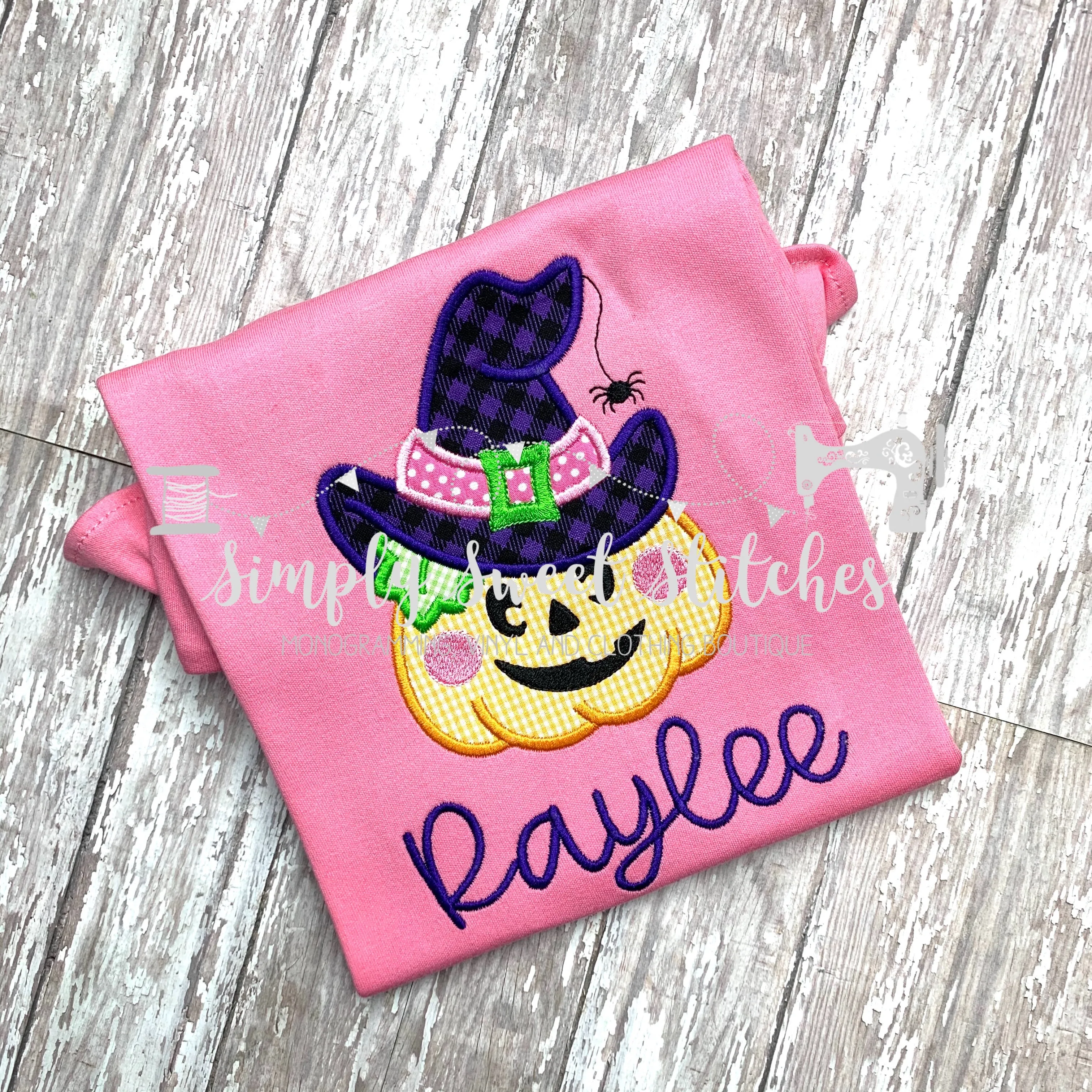 1251 - HAPPY FACE PUMPKIN - APPLIQUE CHILD SHIRT