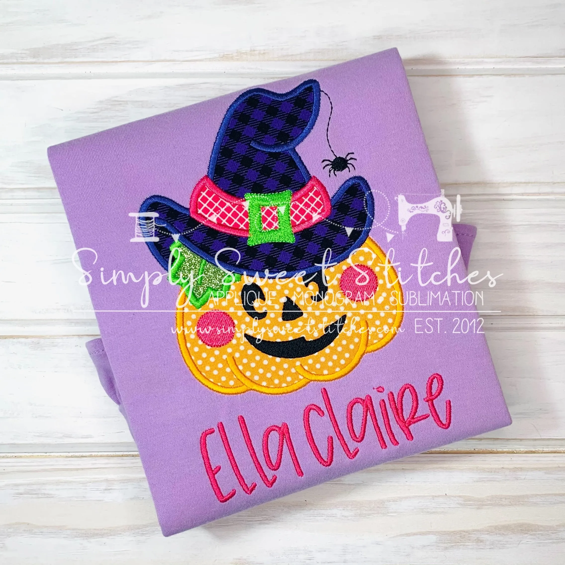 1251 - HAPPY FACE PUMPKIN - APPLIQUE CHILD SHIRT