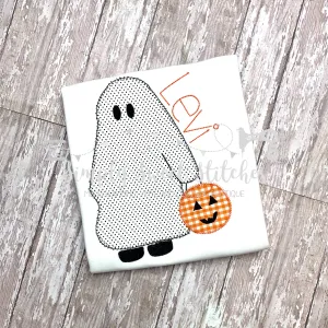 1253 - BOY GHOST - APPLIQUE CHILD SHIRT