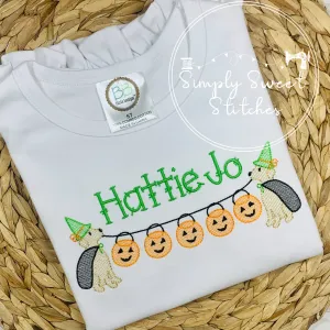 1441 - HALLOWEEN PUPPY JACK-O-LANTERN BANNER - SKETCH CHILD SHIRT