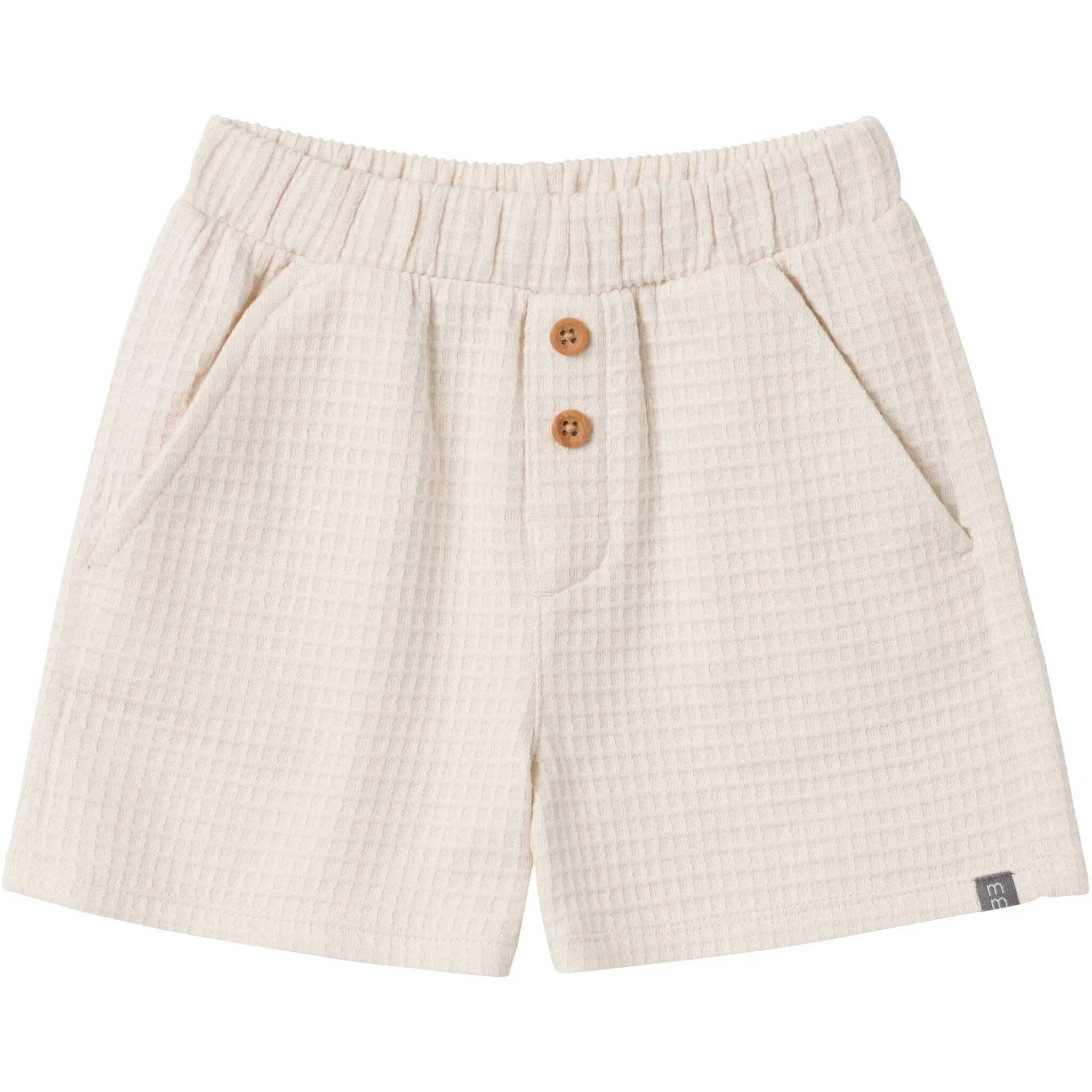 2-Piece Toddler Boys Beige Johnny Collar Shirt and Shorts Set