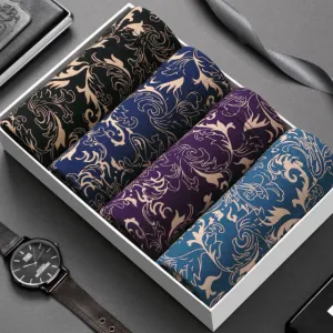 4Pcs/lot Male Panties Bamboo Fiber Men's Underwear Boxers Breathable Man trunk Boxer Solid Underpants Comfortable Brand Shorts