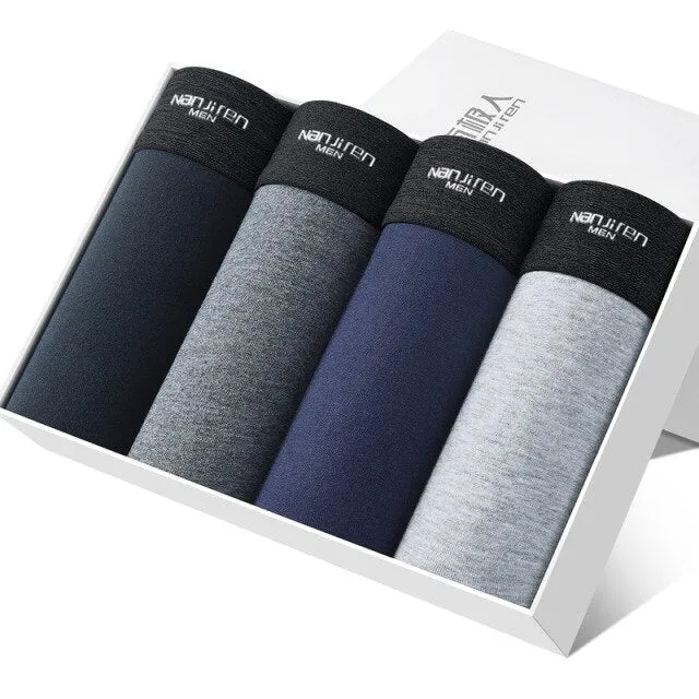 4Pcs/lot Male Panties Bamboo Fiber Men's Underwear Boxers Breathable Man trunk Boxer Solid Underpants Comfortable Brand Shorts
