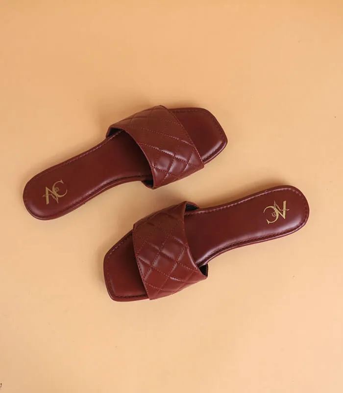 A Criss & A Cross – Women Slides (Maroon)