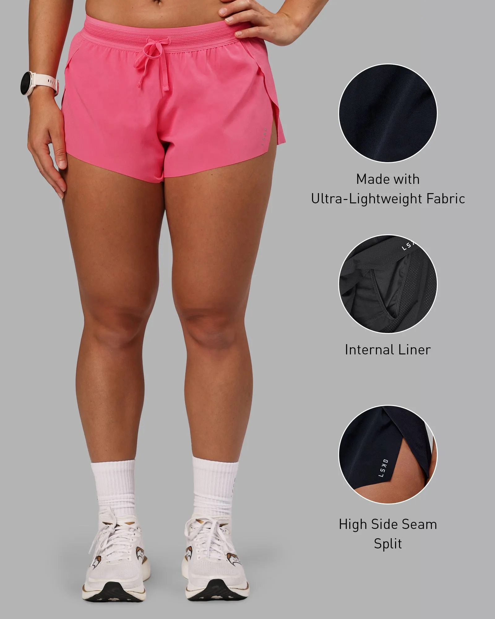 Accelerate Run Short 3" - Pink Lemonade