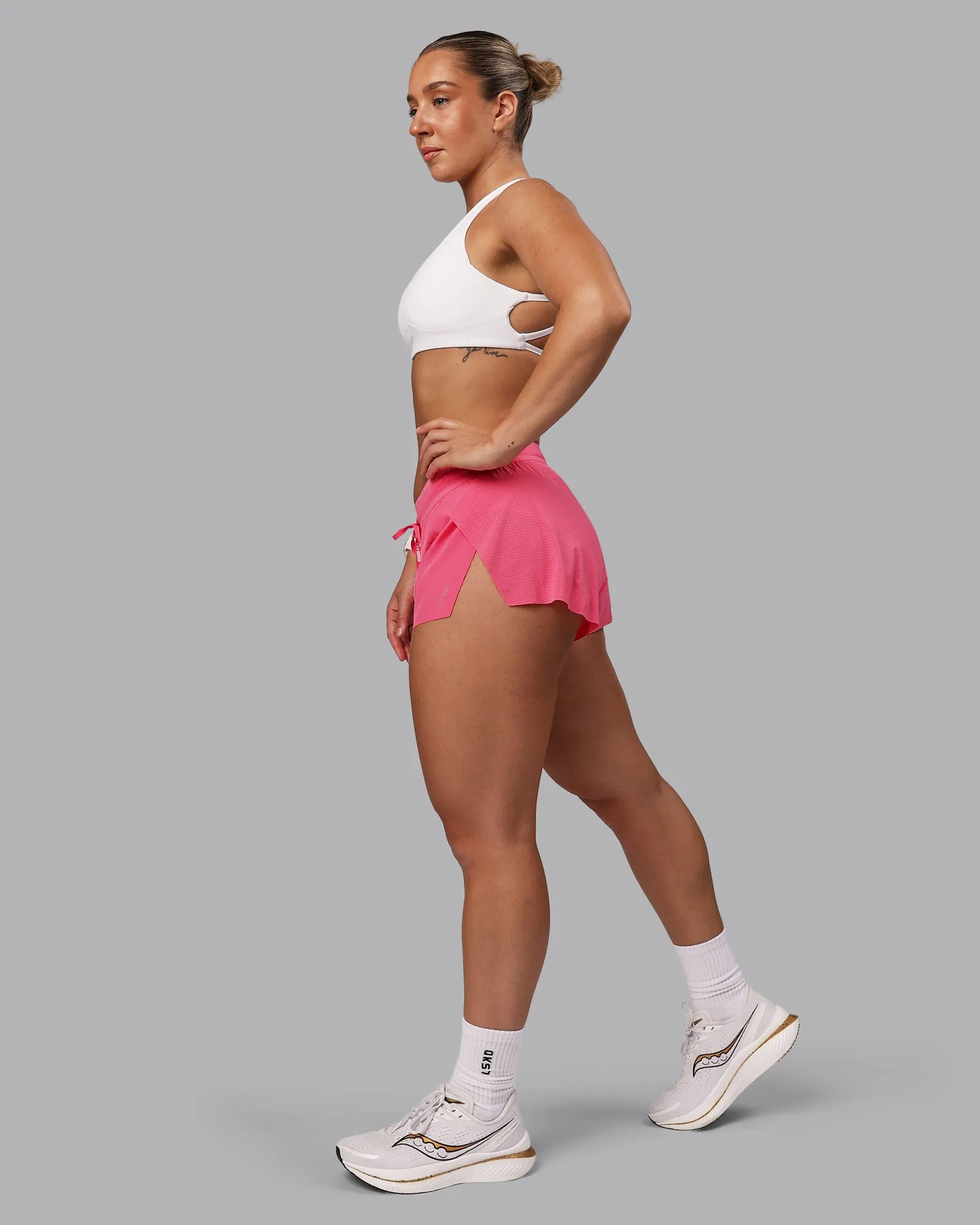 Accelerate Run Short 3" - Pink Lemonade