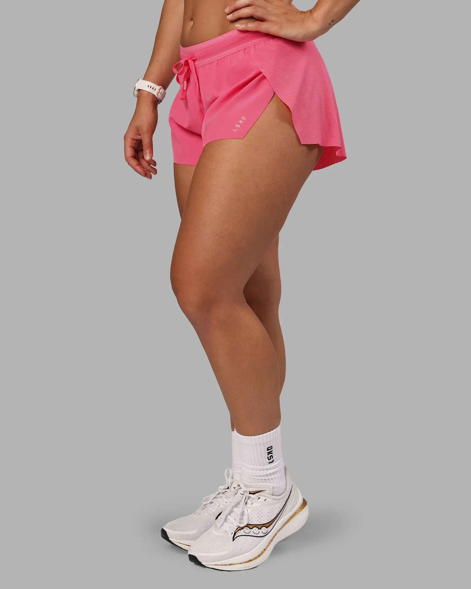Accelerate Run Short 3" - Pink Lemonade