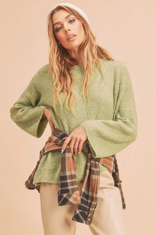 Aemi   Co Harlie Cutout Crew Neck Sweater