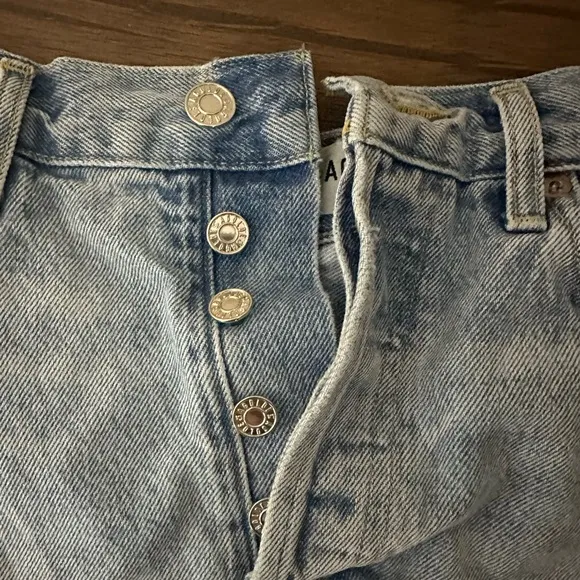 Agolde Parker Light Wash Distressed High-Waisted Shorts