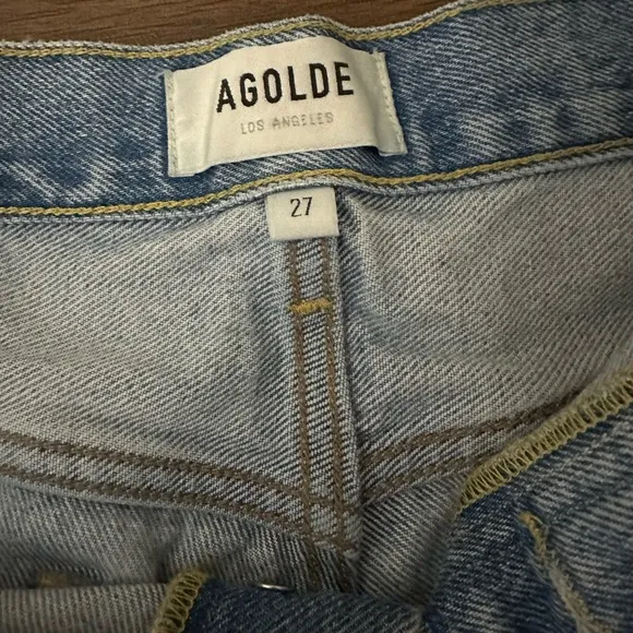 Agolde Parker Light Wash Distressed High-Waisted Shorts