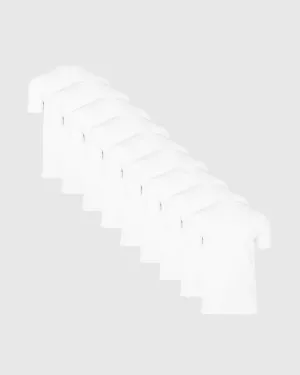 All White Short Sleeve Crew Neck 9-Pack