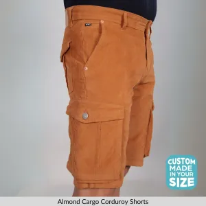 Almond Corduroy Cargo Shorts
