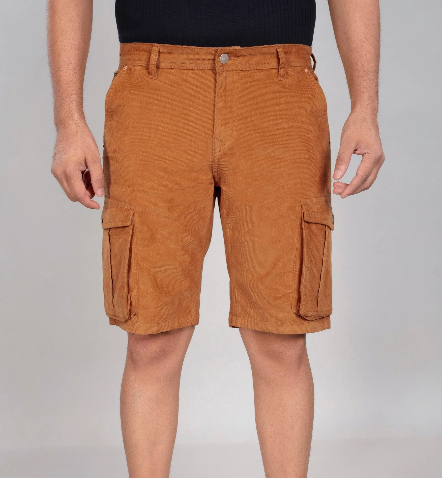 Almond Corduroy Cargo Shorts