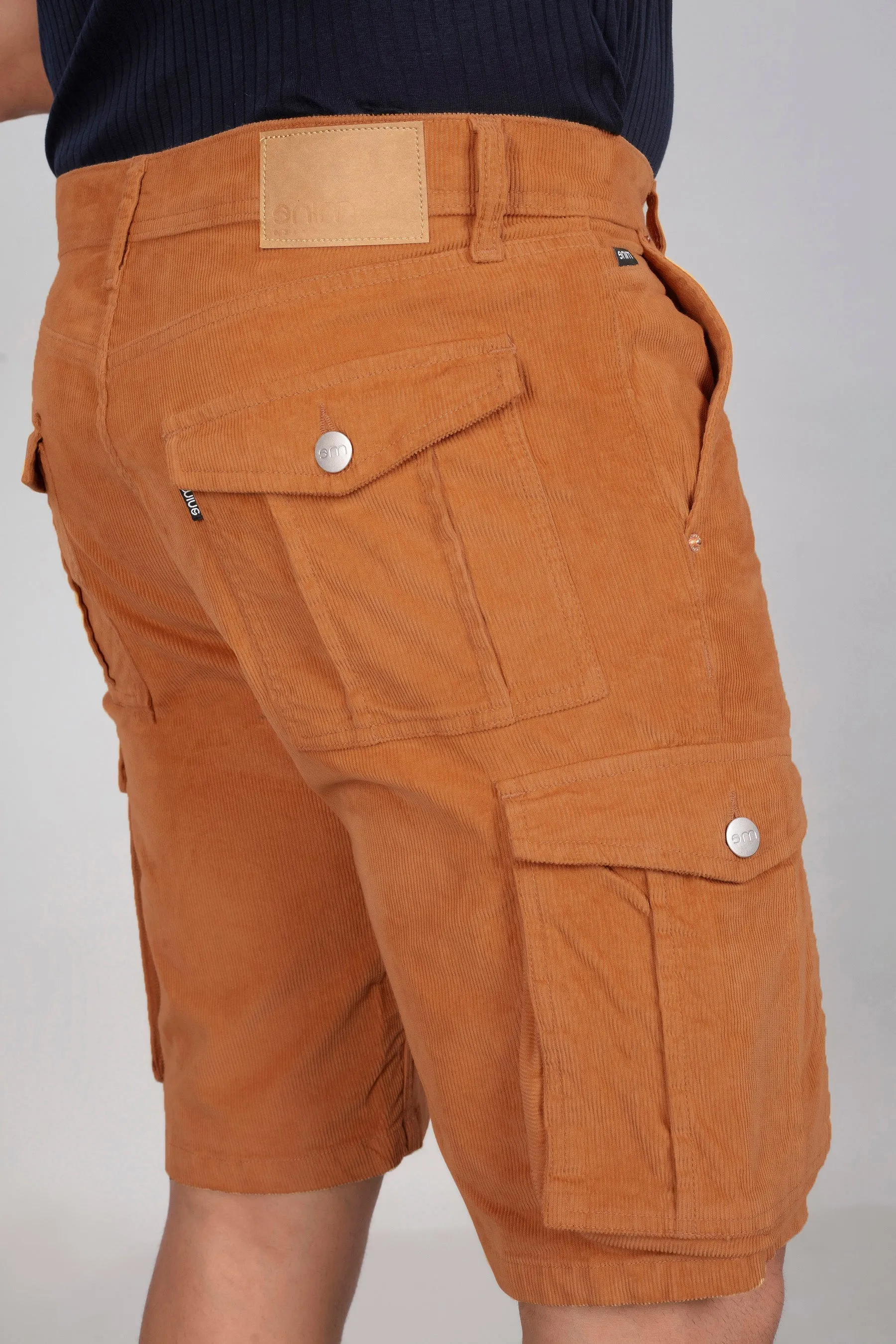Almond Corduroy Cargo Shorts
