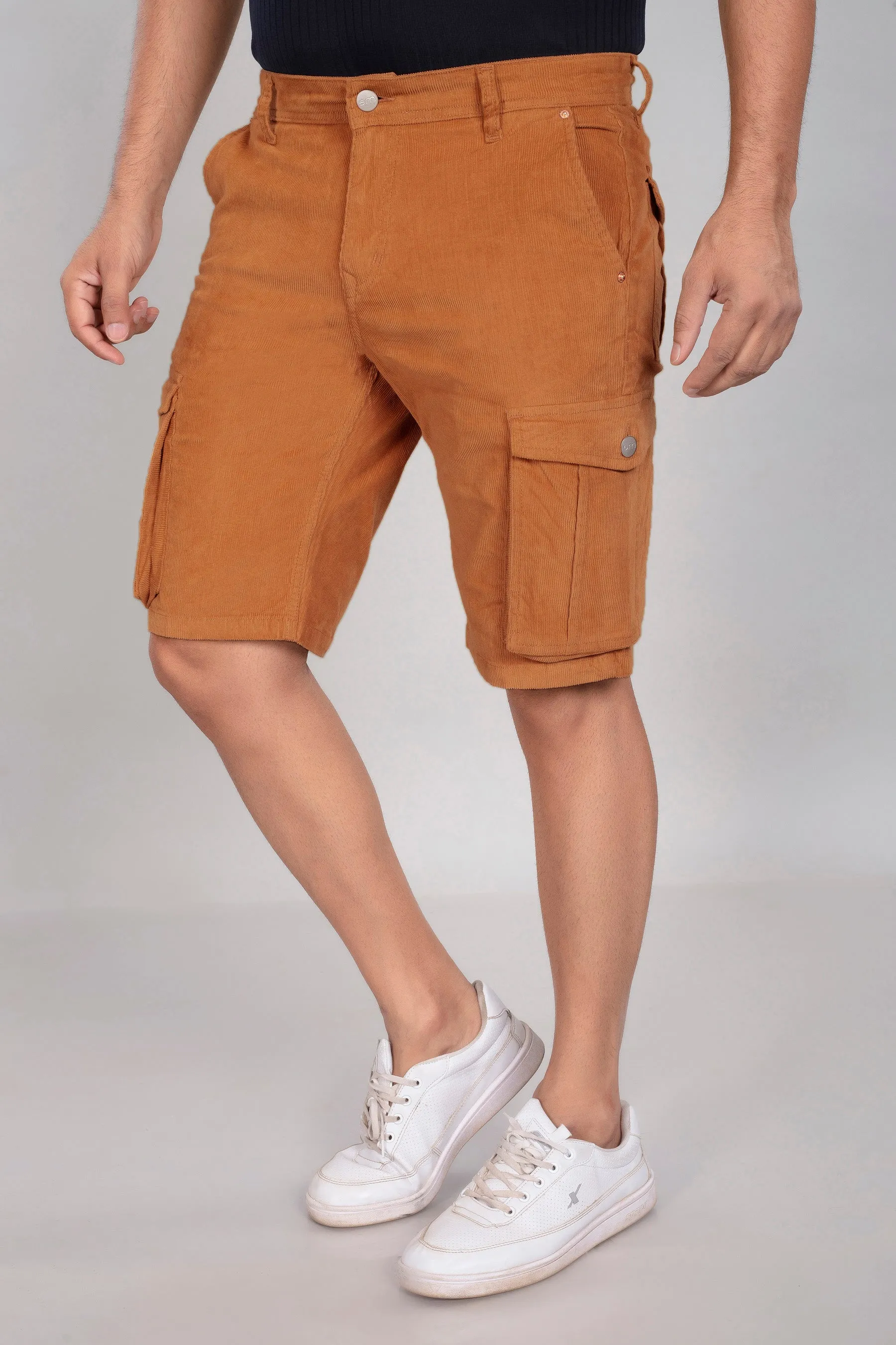 Almond Corduroy Cargo Shorts