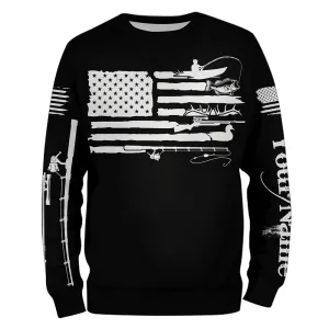 American Flag UV Protection Fishing Hunting Sweatshirt For Fisherman Hunter A44