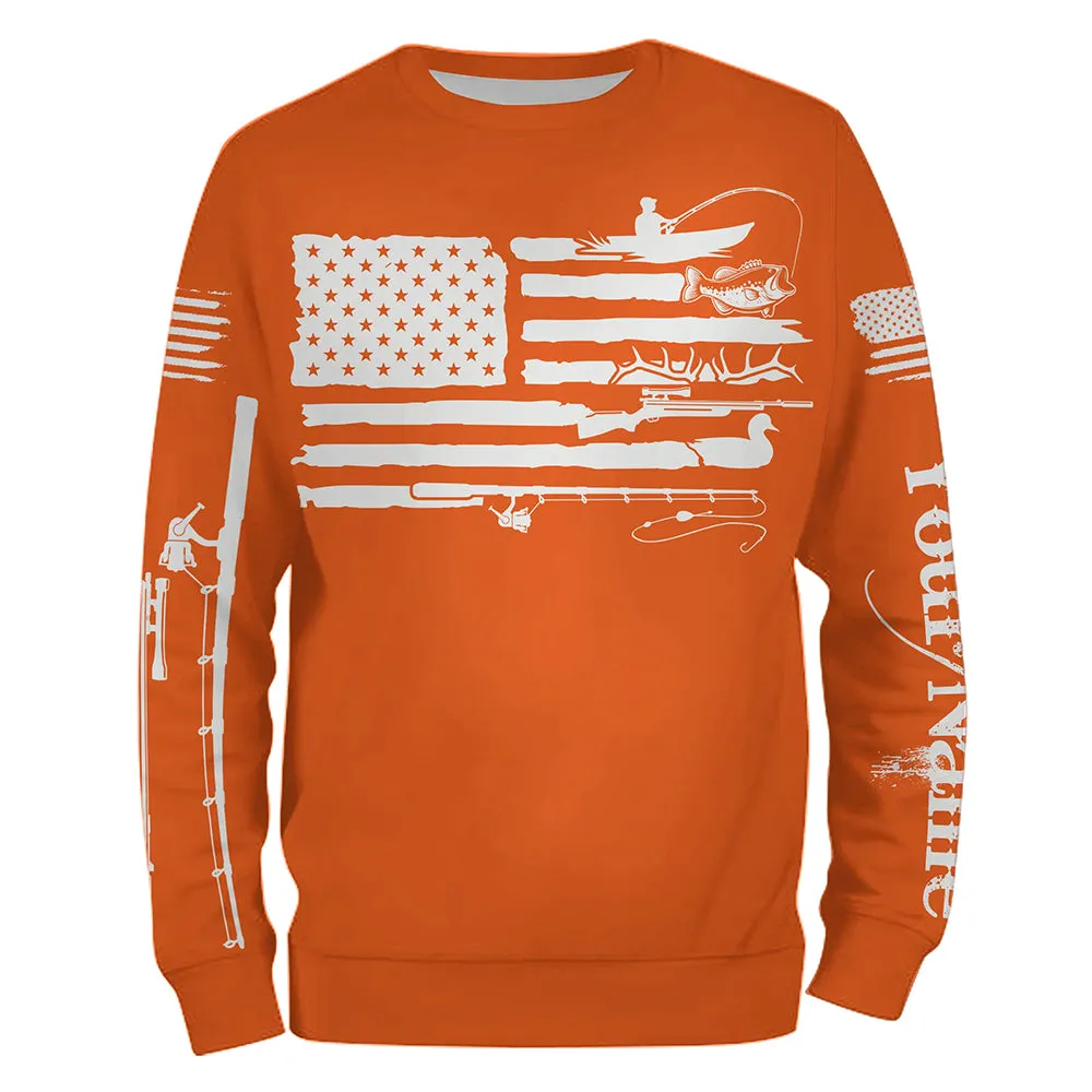 American Flag UV Protection Fishing Hunting Sweatshirt For Fisherman Hunter A44