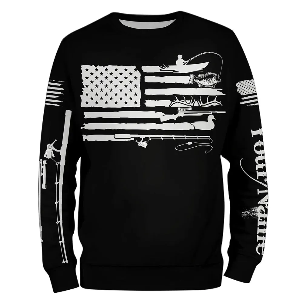 American Flag UV Protection Fishing Hunting Sweatshirt For Fisherman Hunter A44