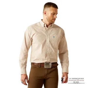 ARIAT CLASSIC FIT JOHNNY LONG SLEEVE SHIRT LIGHT BROWN - 4669