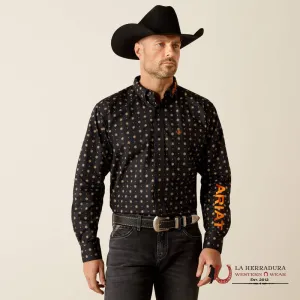 ARIAT CLASSIC KELVIN BLACK DARK GREY LONG SLEEVE SHIRT