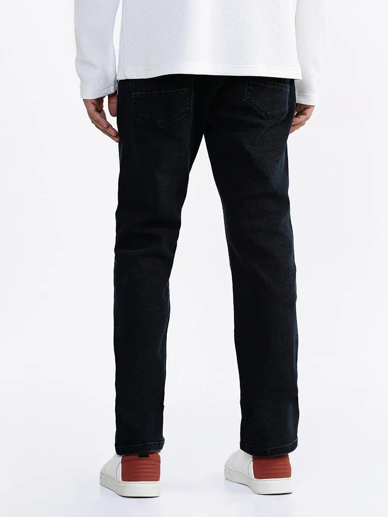Ascot Black Relaxed-Fit Mid-Rise Jeans