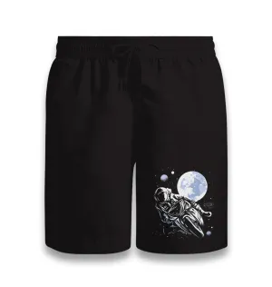 Astronaut Space Motorcycle Black Shorts
