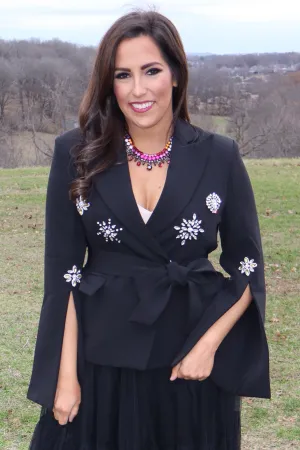 Audrey "Classic" Split Sleeve Blazer - Black