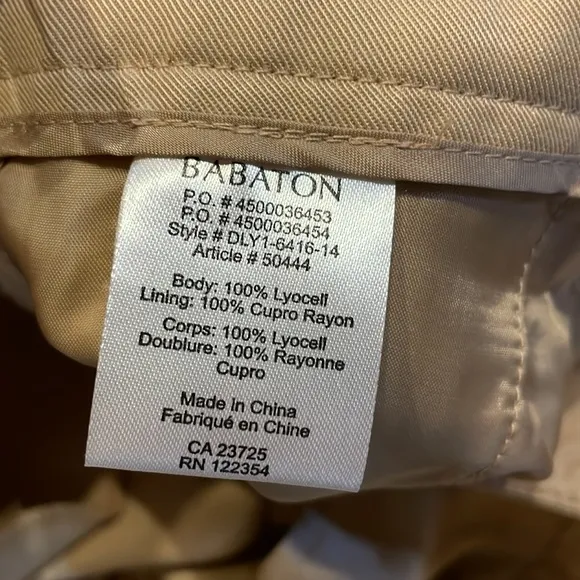BABATON Artizia pleated VAUGHN shorts NEW! Size 6 drape LYOCELL fabric beige