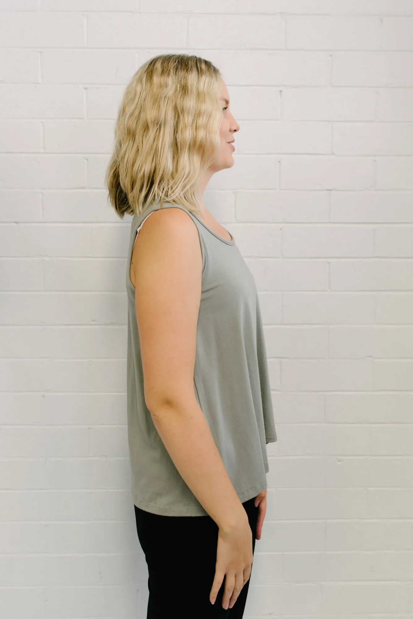 Bamboo Cotton Tank - Sage