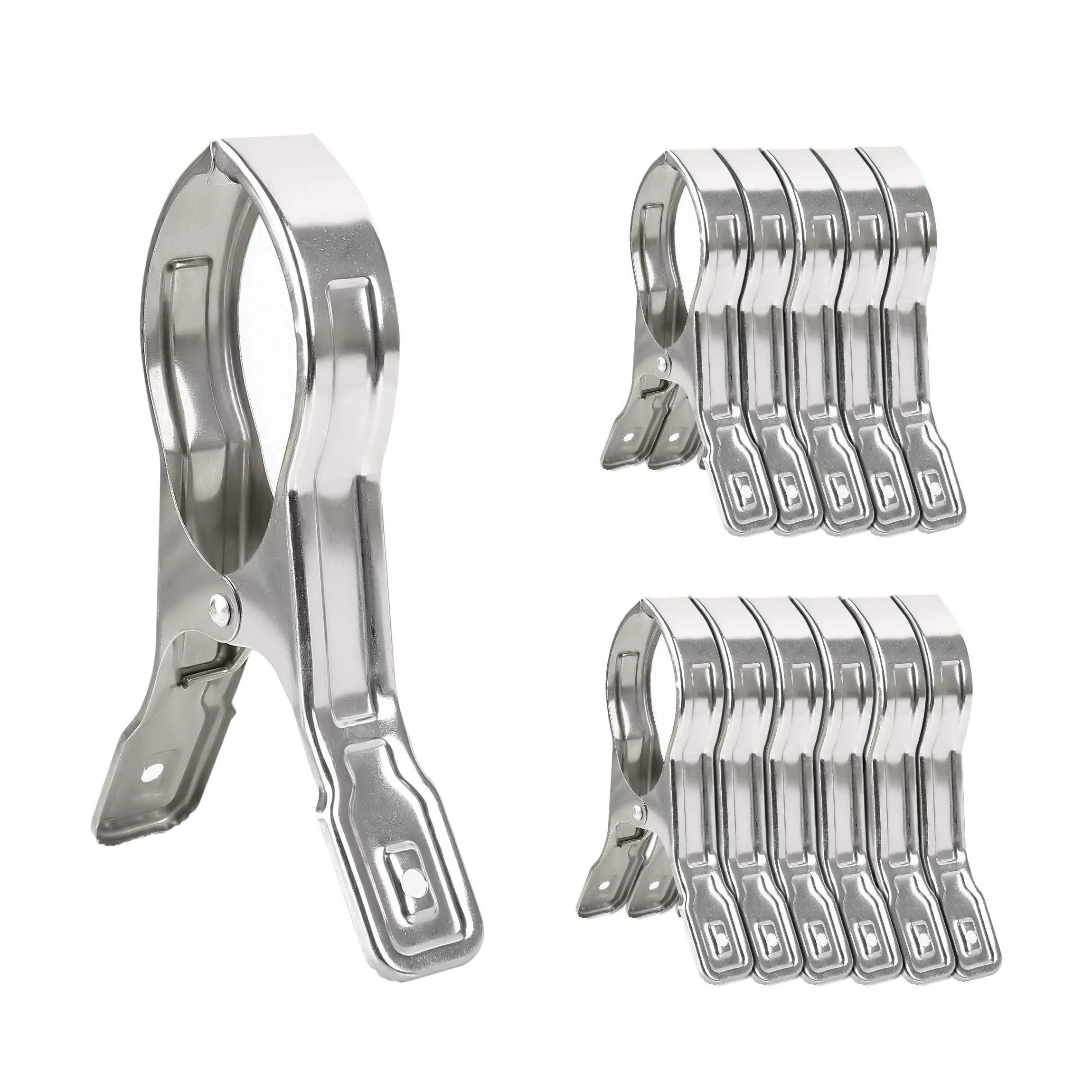 BAOEF Pool Cover Clamps,12 Packs Sturdy Large Stainless Steel Towel Clips,Clothes Quilt Pins Pegs Hanger for Beach Towel,Loungers on Cruise,Clothesline,Windproof,5.5''