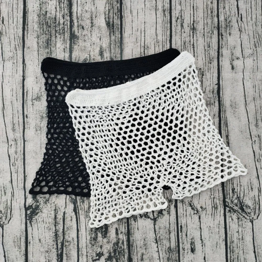 Be Extra! Handmade Crochet Net Cover Up Shorts