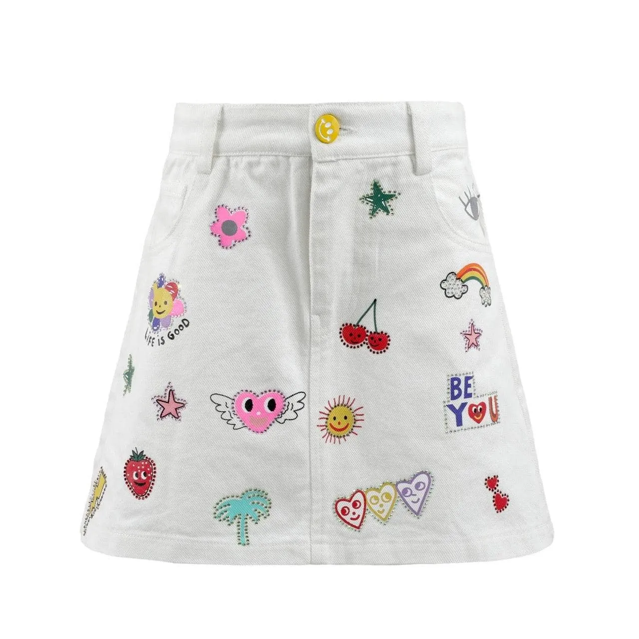 Be You Doodle Denim Skirt