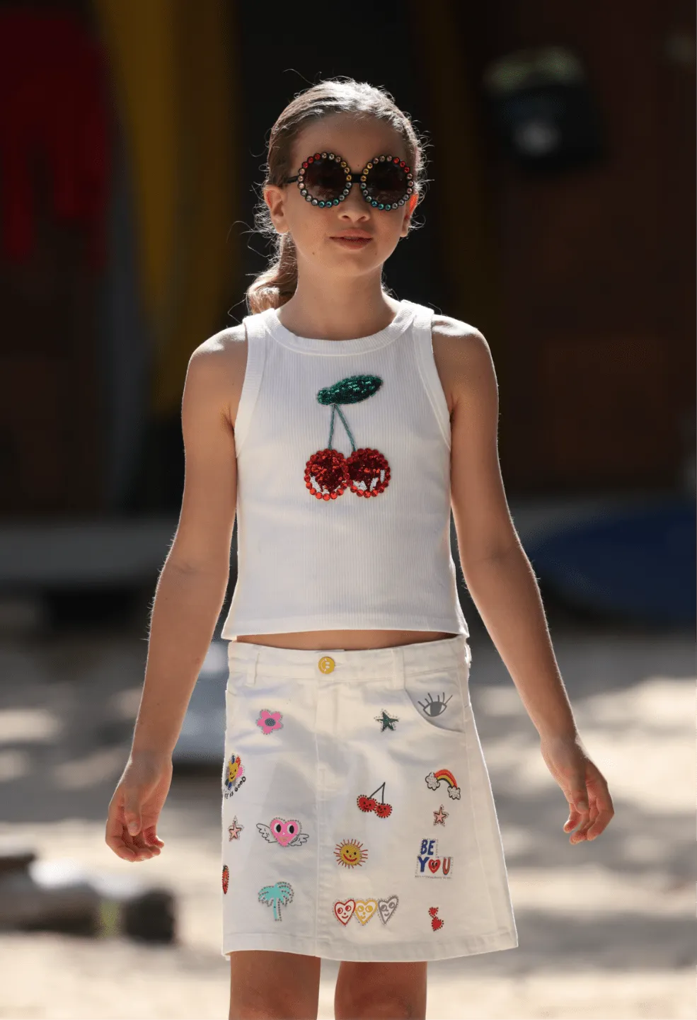 Be You Doodle Denim Skirt