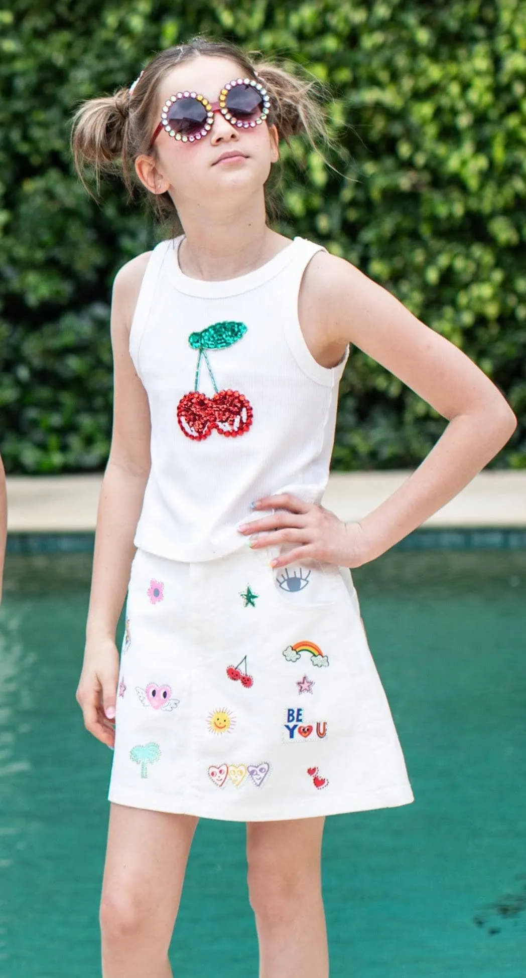 Be You Doodle Denim Skirt