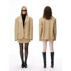 Beige Oversized Blazer
