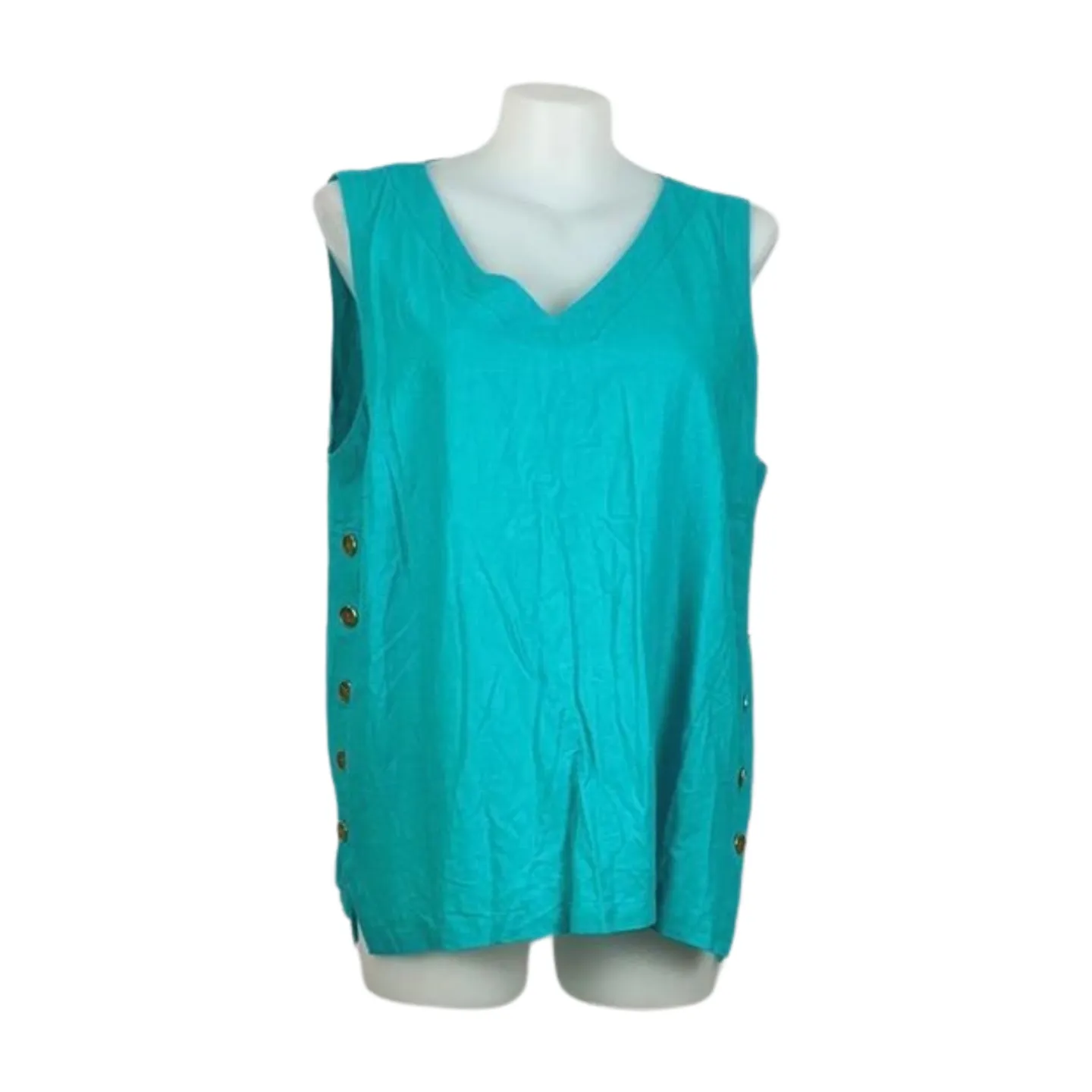 Beme Teal Linen Blend Tank Size 22 Brand New