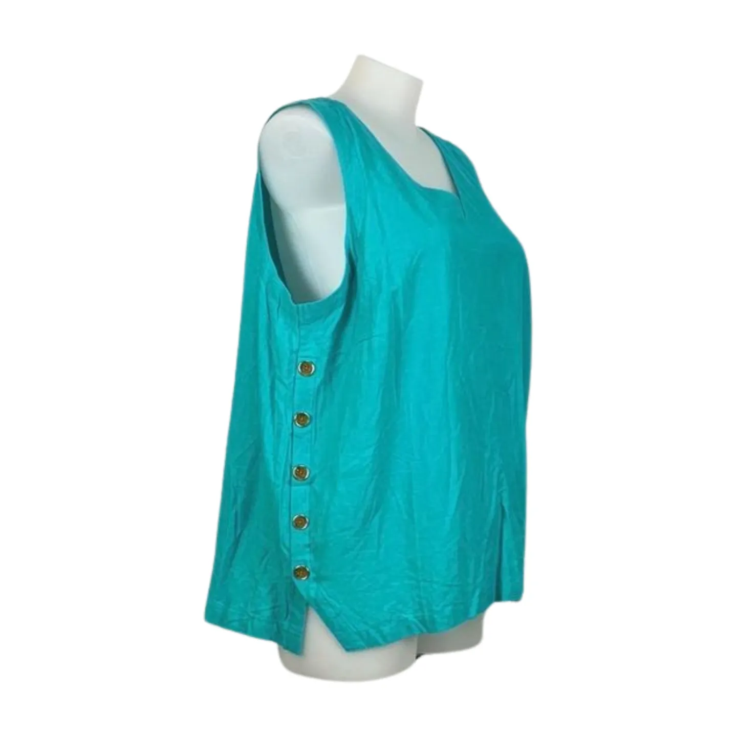 Beme Teal Linen Blend Tank Size 22 Brand New