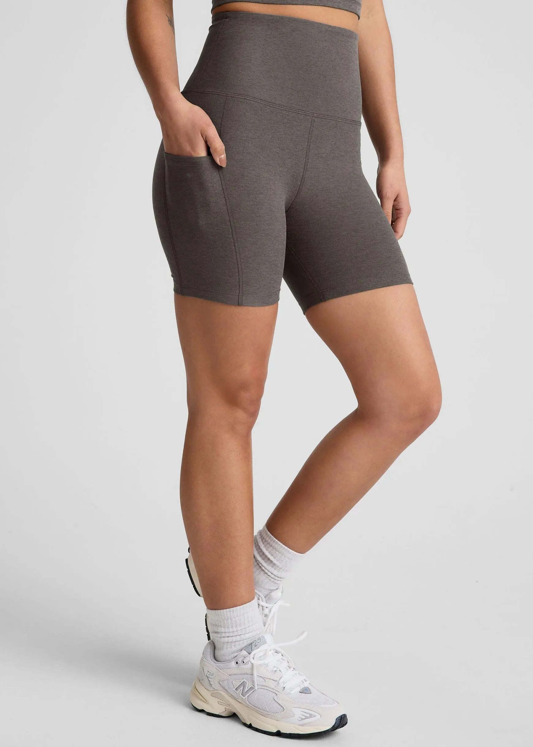 Beyond Yoga Spacedye Keep Pace 5" Short - True Gray Heather