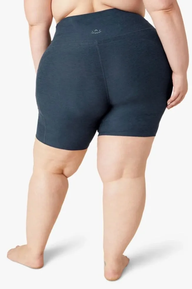 Beyond Yoga Spacedye Team Pockets High Waisted Biker Short- Nocturnal Navy