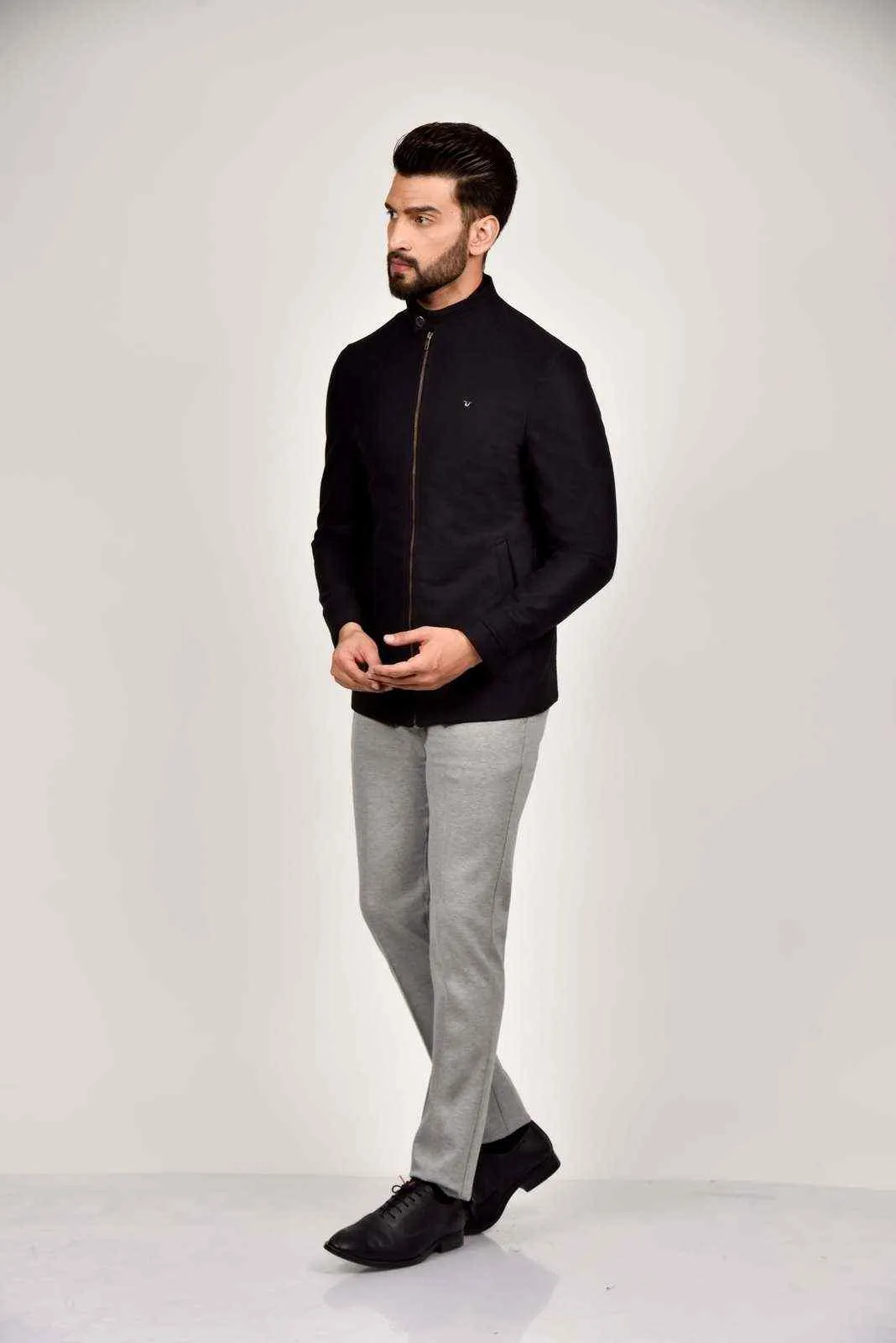 Black Tweed Winter Blazer