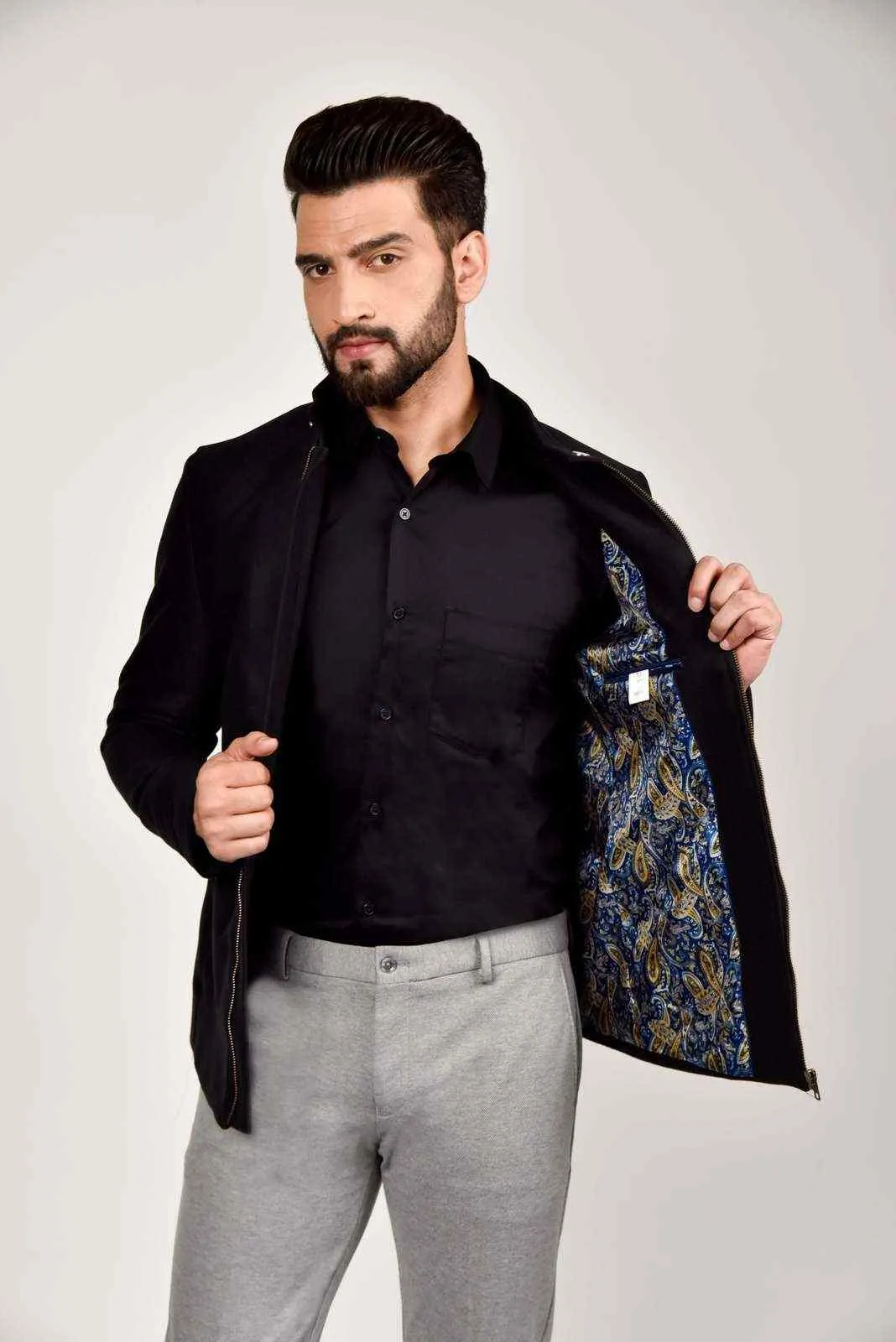 Black Tweed Winter Blazer