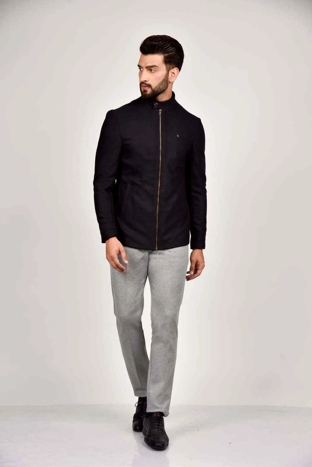Black Tweed Winter Blazer