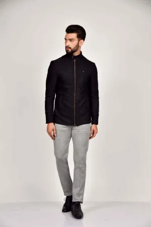 Black Tweed Winter Blazer