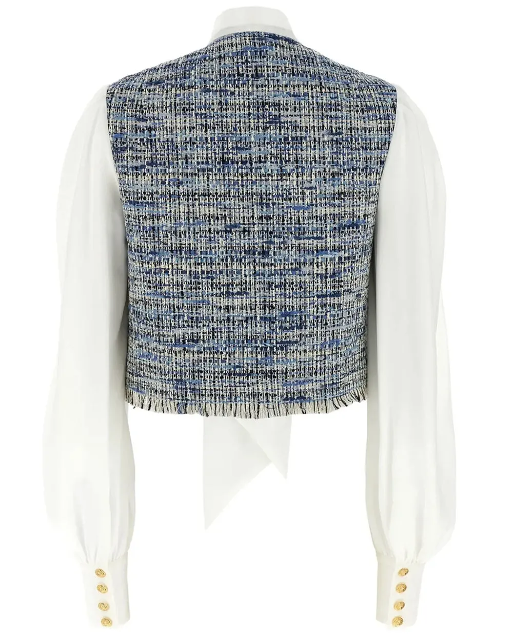 Bleu Jean Tweed Bow Neck Jacket