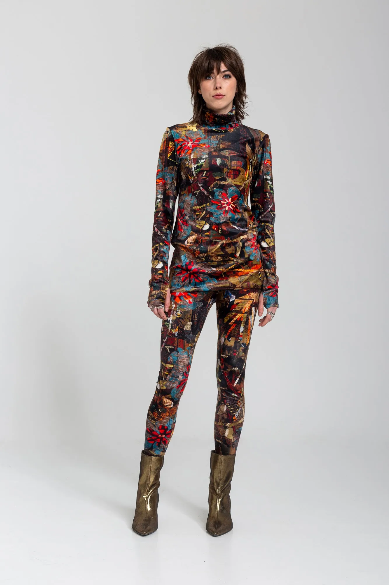 BLOOM VELVET leggings
