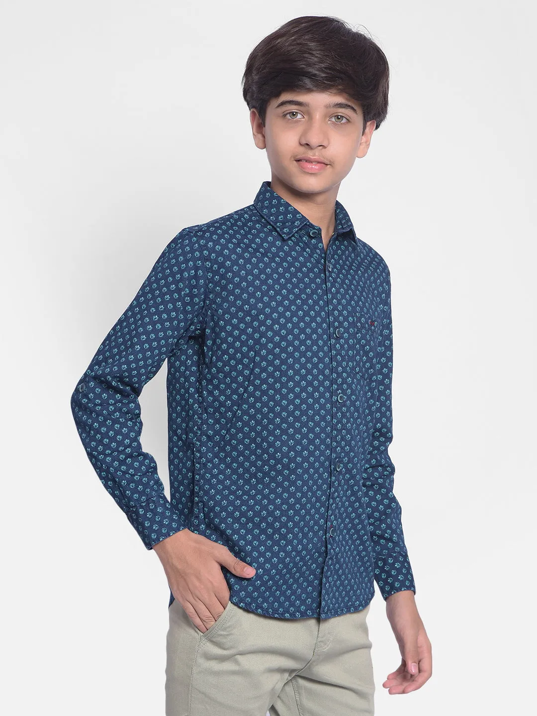 Blue Printed Shirt
