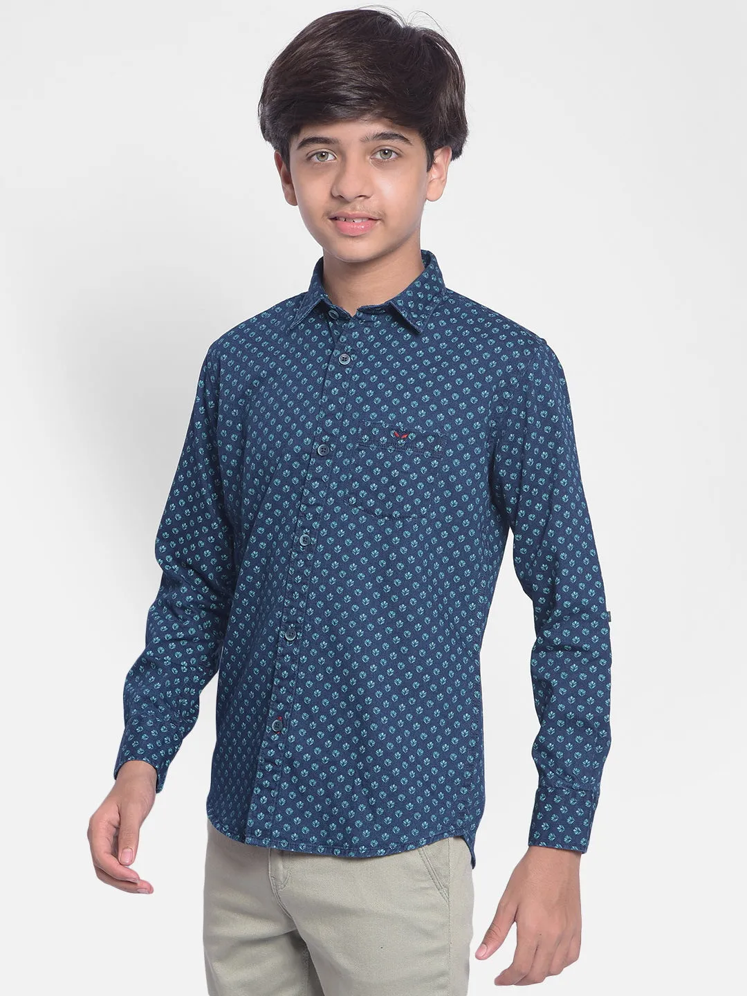 Blue Printed Shirt