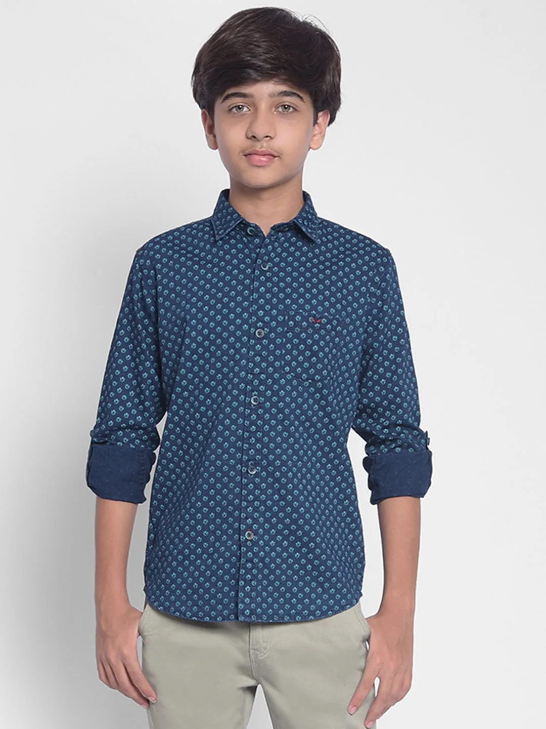 Blue Printed Shirt